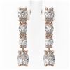 Image 2 : 3.78 ctw Pear Diamond Earrings 18K Rose Gold - REF-629H2R