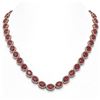 Image 1 : 52.15 ctw Ruby & Diamond Micro Pave Halo Necklace 10k Rose Gold - REF-763A6N