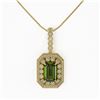Image 2 : 6.7 ctw Tourmaline & Diamond Victorian Necklace 14K Yellow Gold - REF-254M5G