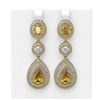 Image 1 : 13.02 ctw Canary Citrine & Diamond Earrings 18K Yellow Gold - REF-456K9Y