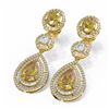 Image 3 : 13.02 ctw Canary Citrine & Diamond Earrings 18K Yellow Gold - REF-456K9Y