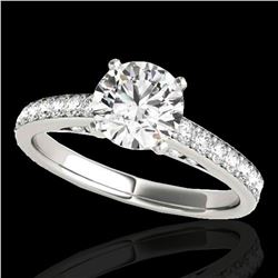 1.5 ctw Certified Diamond Solitaire Ring 10k White Gold - REF-184H3R