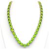 Image 3 : 148 ctw Peridot & VS/SI Diamond Halo Micro Necklace 14k Yellow Gold - REF-890H9R