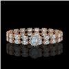 Image 1 : 20.47 ctw Aquamarine & Diamond Bracelet 14K Rose Gold - REF-336N4F