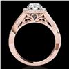 Image 2 : 2 ctw Certified Diamond Solitaire Halo Ring 10k Rose Gold - REF-259X3A