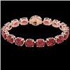Image 2 : 65 ctw Pink Tourmaline & Micro Diamond Bracelet 14k Rose Gold - REF-981M8G