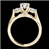 Image 2 : 1.50 ctw Certified Diamond 3 Stone Ring 10k Yellow Gold - REF-225M2G