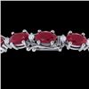 Image 1 : 15 ctw Ruby & VS/SI Diamond Certified Eternity Bracelet 10k White Gold - REF-122N8F