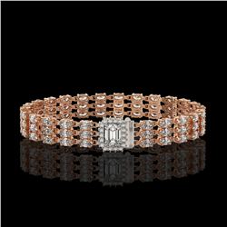 19.48 ctw Emerald Cut & Oval Diamond Bracelet 18K Rose Gold - REF-2068N4F