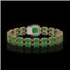 Image 3 : 12.93 ctw Jade & Diamond Bracelet 14K Rose Gold - REF-245G5W