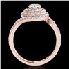 Image 2 : 2.11 ctw Certified Diamond Solitaire Halo Ring 10k Rose Gold - REF-259G3W