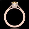 Image 3 : 0.81 ctw Intense Fancy Yellow Diamond Art Deco Ring 18k Rose Gold - REF-127K3Y