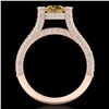 Image 3 : 2 ctw Intense Fancy Yellow Diamond Micro Pave Ring 18k Rose Gold - REF-200A2N