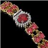 Image 2 : 16.97 ctw Tourmaline & Diamond Bracelet 14K Yellow Gold - REF-263K6Y