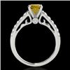 Image 2 : 1.5 ctw Certified SI/I Fancy Intense Yellow Diamond Ring 10k White Gold - REF-197X8A