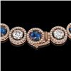 Image 3 : 31.18 ctw Blue & Diamond Micro Pave Necklace 18K Rose Gold - REF-2904R4K