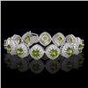 Image 1 : 33.05 ctw Tourmaline & Diamond Victorian Bracelet 14K White Gold - REF-982F8M
