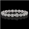 Image 2 : 13.25 ctw Oval Cut Diamond Micro Pave Bracelet 18K White Gold - REF-1808W5H