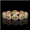 Image 1 : 44.22 ctw Tourmaline & Diamond Victorian Bracelet 14K Rose Gold - REF-1342H4R