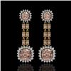Image 1 : 17.42 ctw Morganite & Diamond Earrings 14K Yellow Gold - REF-431Y3X