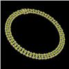 Image 2 : 37.97 ctw Peridot & Diamond Necklace 10K Yellow Gold - REF-427G3W