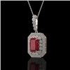 Image 1 : 7.18 ctw Certified Ruby & Diamond Victorian Necklace 14K White Gold - REF-172Y8X