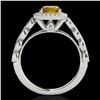 Image 2 : 1.50 ctw Certified SI/I Fancy Intense Yellow Diamond Ring 10k White Gold - REF-204Y5X