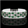 Image 2 : 17.74 ctw Emerald & Diamond Row Bracelet 10K White Gold - REF-245W5H