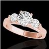 Image 1 : 1.50 ctw Certified Diamond 3 Stone Solitaire Ring 10k Rose Gold - REF-225W2H