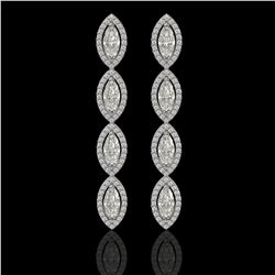 5.33 ctw Marquise Cut Diamond Micro Pave Earrings 18K White Gold - REF-739M6G