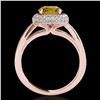 Image 2 : 2.15 ctw Certified SI/I Fancy Intense Yellow Diamond Ring 10k Rose Gold - REF-381M8G