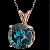 Image 2 : 2.50 ctw Certified Intense Blue Diamond Necklace 10k Rose Gold - REF-429M5G