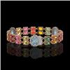 Image 2 : 21.1 ctw Sapphire & Diamond Bracelet 14K Rose Gold - REF-273H3R