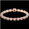 Image 2 : 18.25 ctw Morganite & Diamond Eternity Micro Bracelet 14k Rose Gold - REF-227W3H