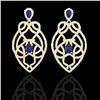 Image 1 : 7 ctw Tanzanite & Micro Pave VS/SI Diamond Earrings 14k Yellow Gold - REF-381A8N