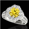 Image 1 : 2.81 ctw Certified SI/I Fancy Intense Yellow Diamond Ring 10k White Gold - REF-271Y4X