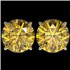 Image 1 : 5 ctw Certified Intense Yellow Diamond Stud Earrings 10k Yellow Gold - REF-810G2W