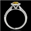 Image 2 : 1.40 ctw Certified SI/I Fancy Intense Yellow Diamond Ring 10k White Gold - REF-204R5K