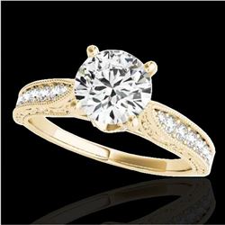 1.21 ctw Certified Diamond Solitaire Antique Ring 10k Yellow Gold - REF-184R3K