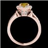 Image 2 : 1.5 ctw Certified SI/I Fancy Intense Yellow Diamond Ring 10k Rose Gold - REF-211F4M