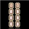 Image 1 : 19.81 ctw Morganite & Diamond Micro Pave Halo Earrings 10k Yellow Gold - REF-424Y8X