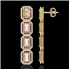 Image 2 : 19.81 ctw Morganite & Diamond Micro Pave Halo Earrings 10k Yellow Gold - REF-424Y8X