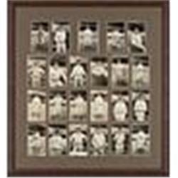 1920s Framed Display Of Yankees Original Individual Photos w/ Names In Bill Dickey's Hand