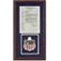 1933 Framed Bill Dickey's Personal All-America Insignia & Letter That Hung In Dickey's House (JSA)
