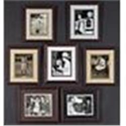 Lot of Seven Bill Dickey Framed and  Autographed Photos That Hung In Bill Dickey's House (7) (JSA)