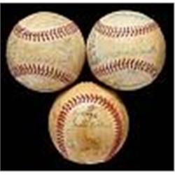 1949, 1958, 1962 NY Yankees Team-Signed Baseballs (World Champions) (3) (JSA)
