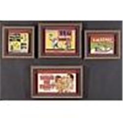 Framed Vintage Baseball Board Games Lot (4)