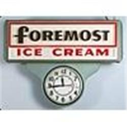 Original Foremost Ice Cream Clock Advertisement Sign