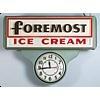 Image 1 : Original Foremost Ice Cream Clock Advertisement Sign