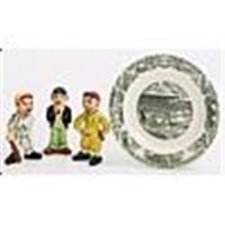 1951 Commemorative Plate & Three Ceramic Baseball Figures (4)